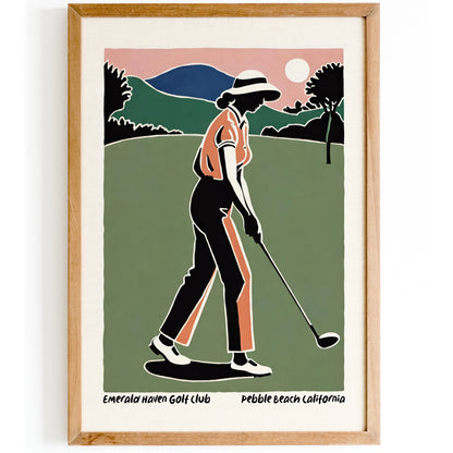 Retro Golf Club Pebble Beach Poster