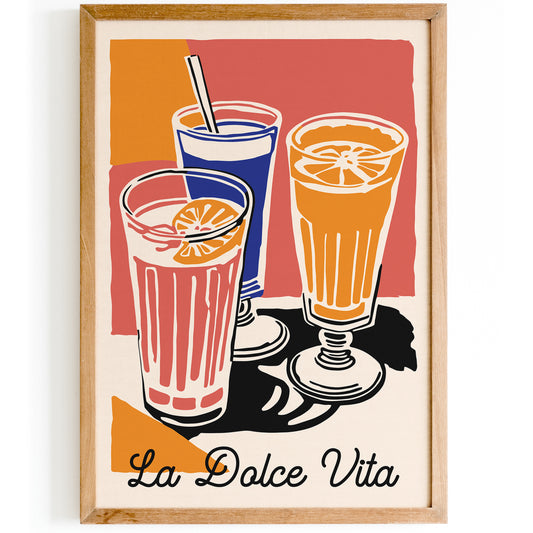 Italian Retro La Dolce Vita Kitchen Poster