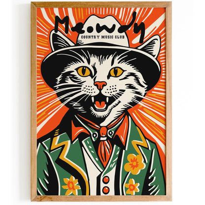 Meowdy Country Music Club Poster