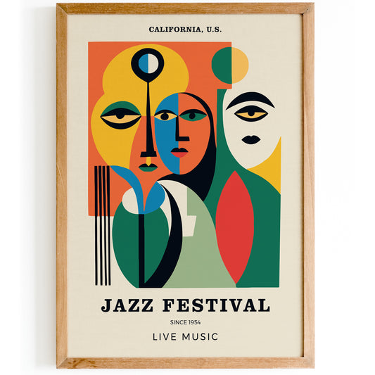 Jazz Festival Cubism Style Poster