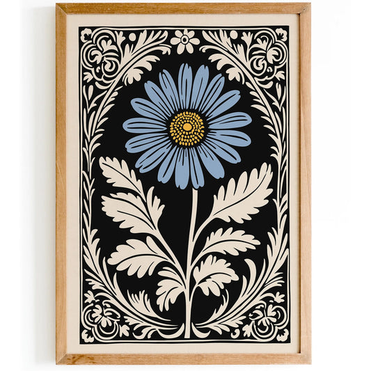 Rococo Daisy Flower Elegant Art Print