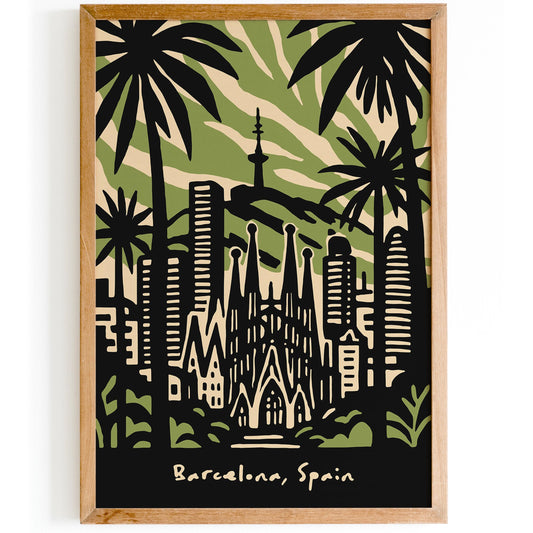 Barcelona Spain Poster - European Travel Print