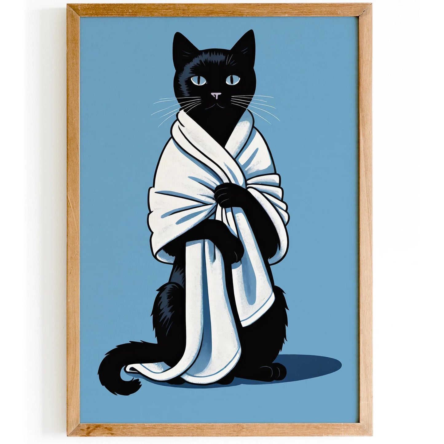 Elegant Cat Spa Day Wall Art Print