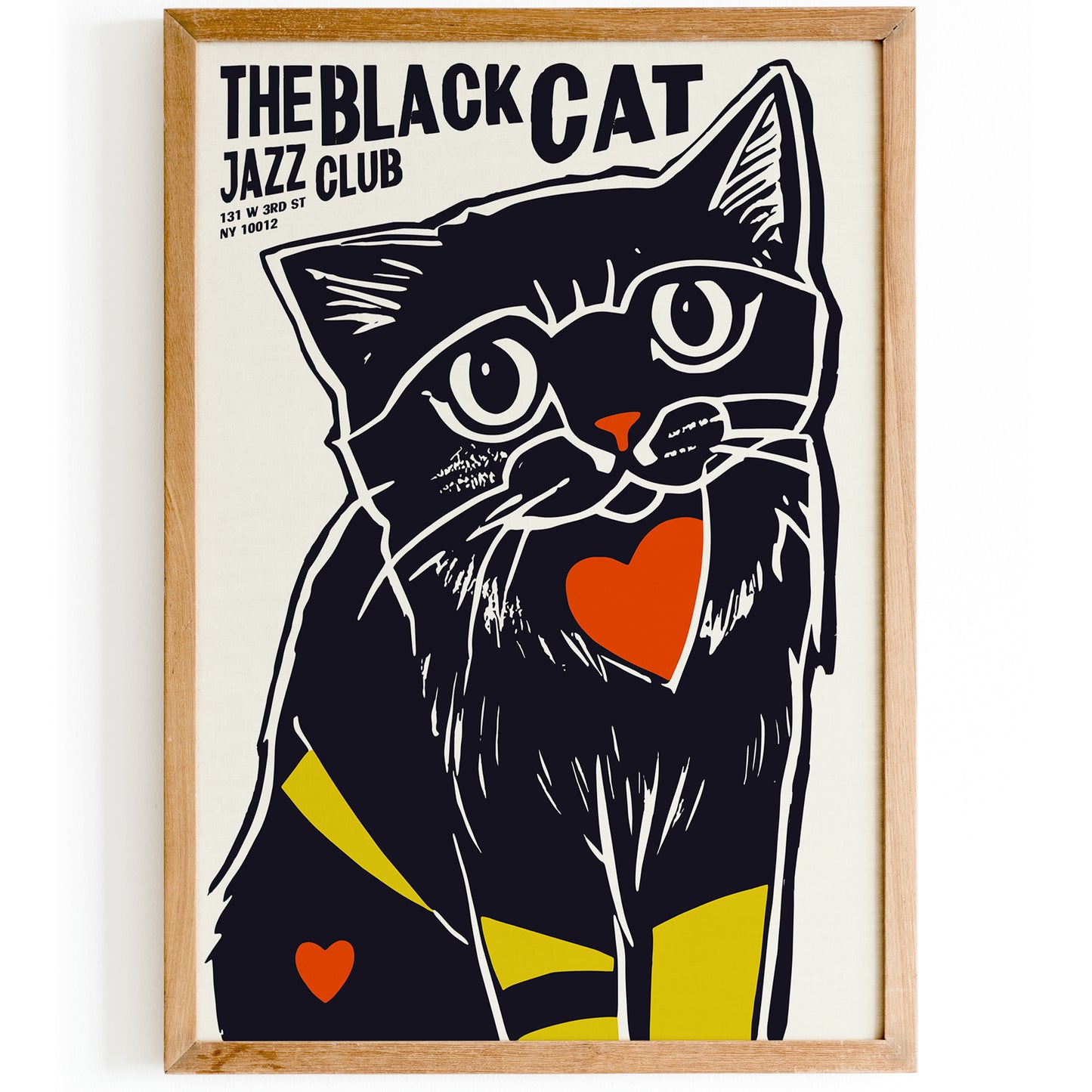 The Black Cat Jazz Club Retro Music Poster