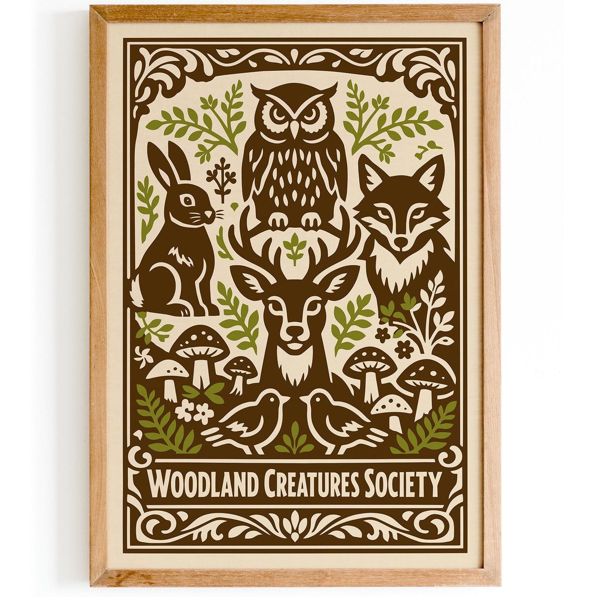 Woodland Animals Poster – Cute Kids Room Wall Art