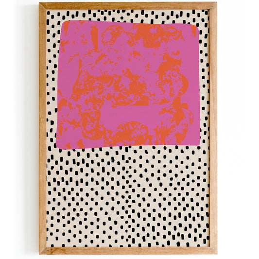 Pink and Red MCM Abstract Poster