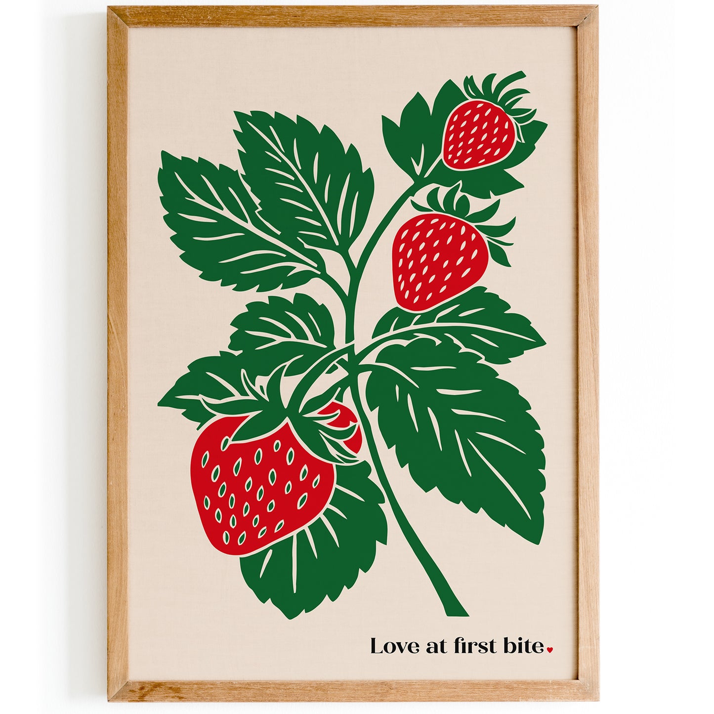 Love at first bite - Strawberry Art Print