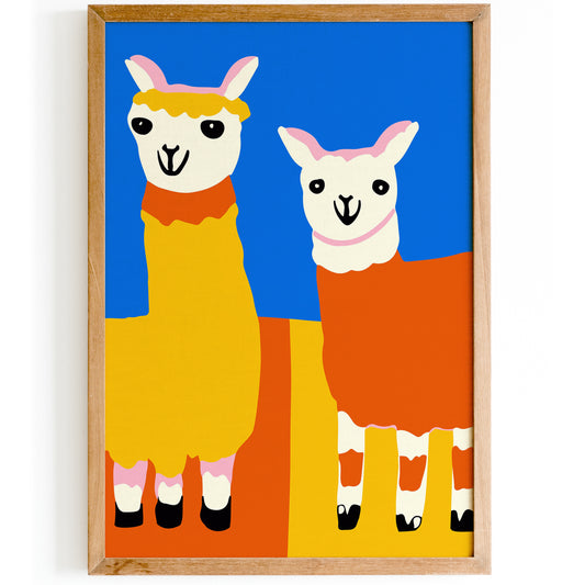 Cute Alpacas Wall Art Print