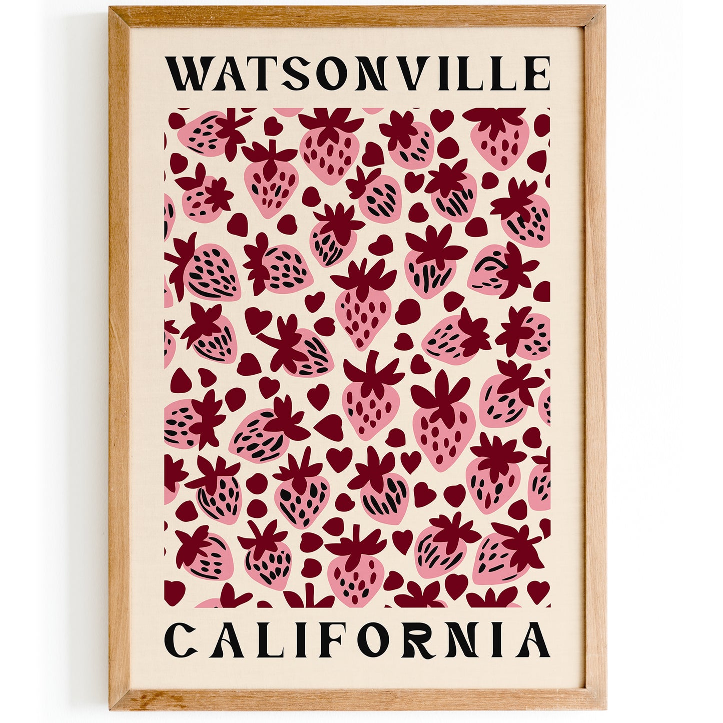 Watsonville California Pink Strawberries Print