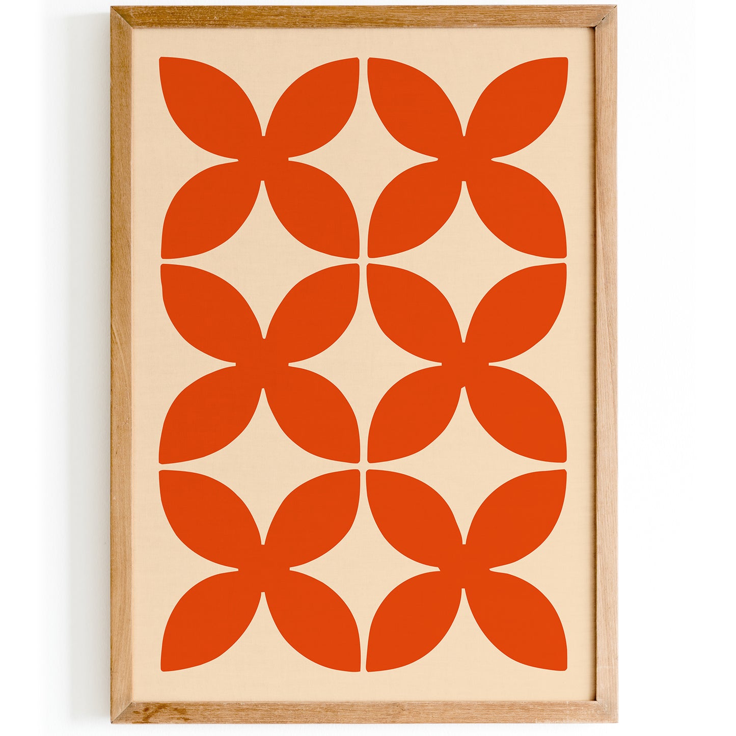 Retro Vibrant Red Abstract Shape Poster