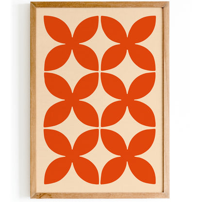 Retro Vibrant Red Abstract Shape Poster