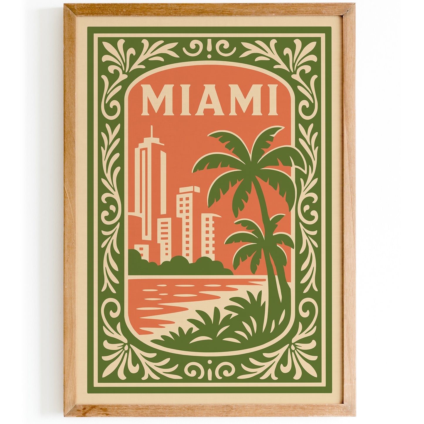 Miami Cityscape Travel Poster 2026