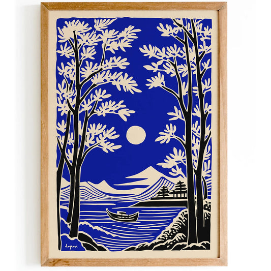 Mount Fuji Japan Blue Art Print