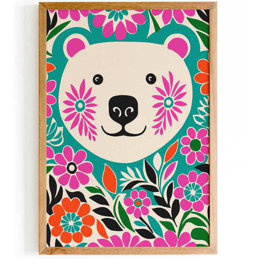 Cute Bear for Kids Room Decor Art Print