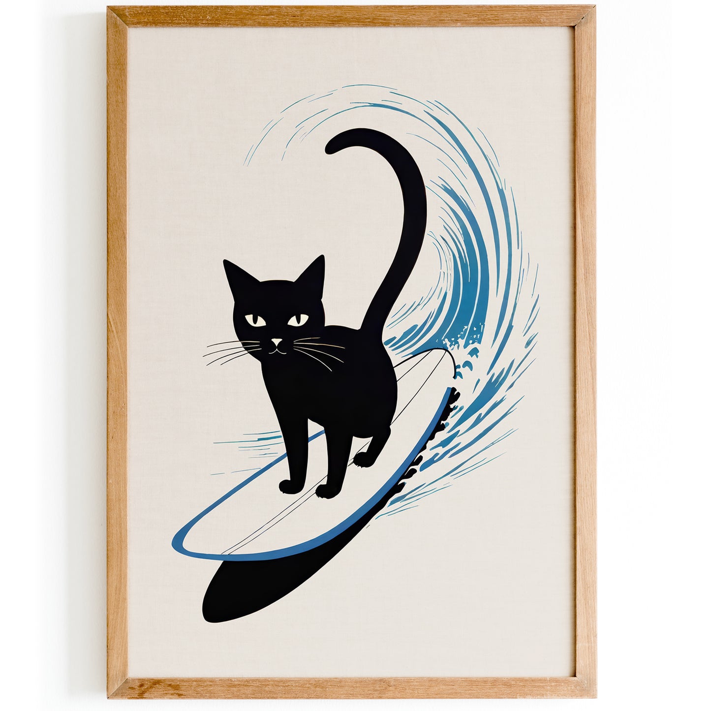 Cute Surfing Cat Art Print