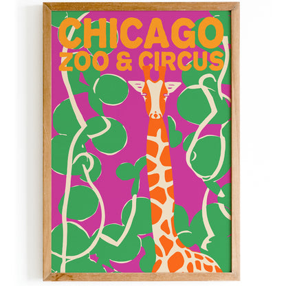 Chicago Zoo & Circus Pink Green Art Print