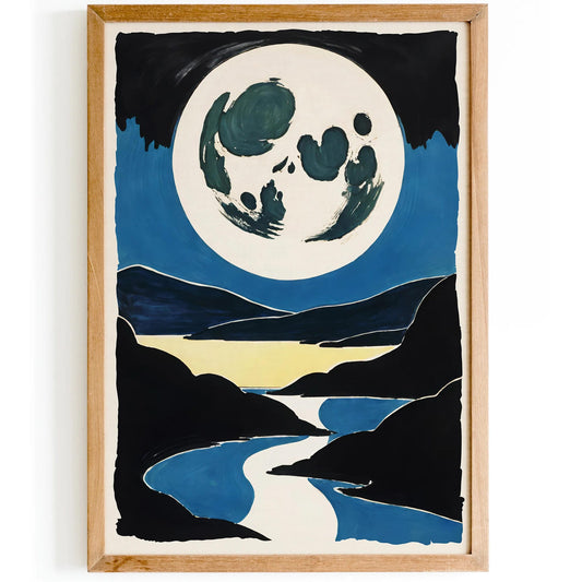 Japanese Moon Wall Art Print