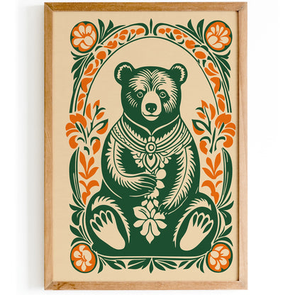 Green Teddy Bear Green Animal Poster