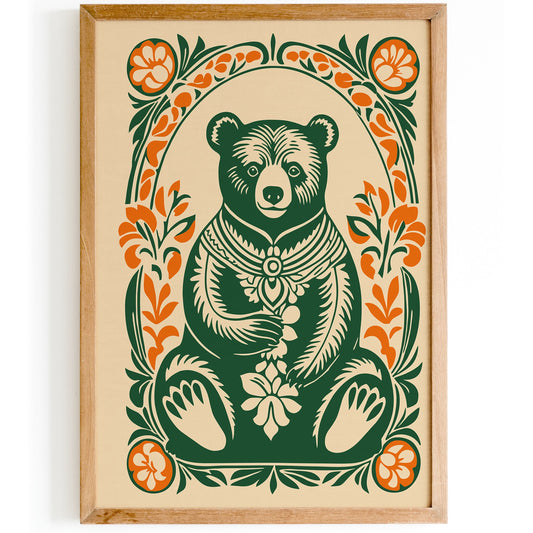 Green Teddy Bear Green Animal Poster
