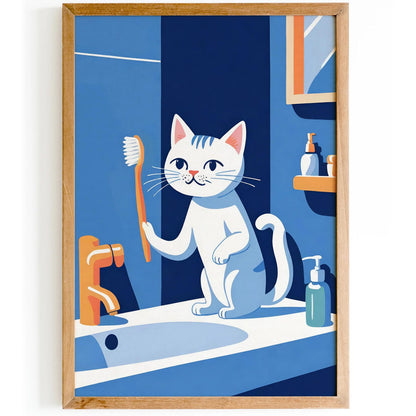 Brush Your Teeth - Cute Kitten Poster