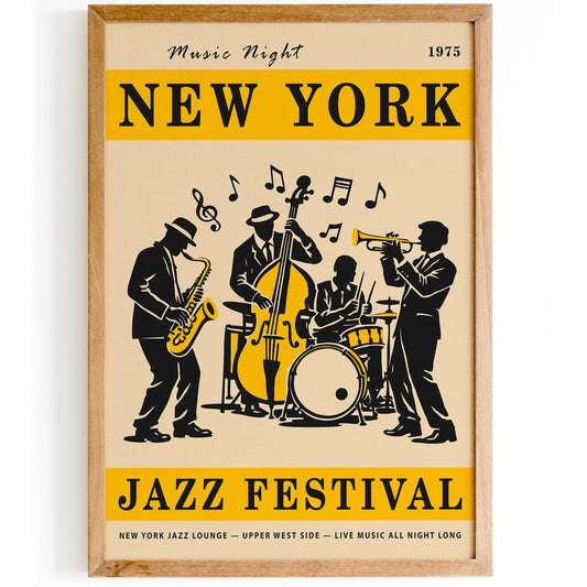 New York City Jazz Music Night Poster