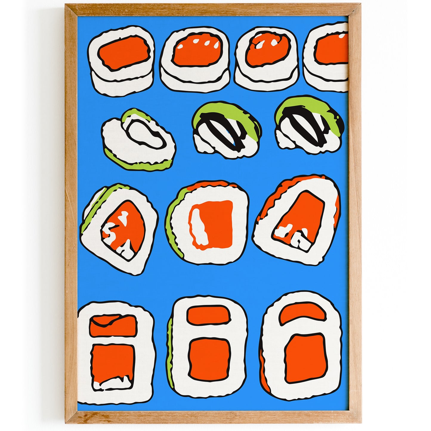 Retro Cute Sushi Poster