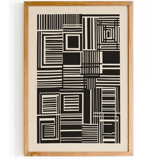 Rustic Abstract Black Lines Poster
