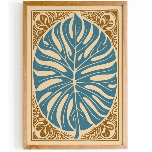 Big Vintage Monstera Leaf Poster