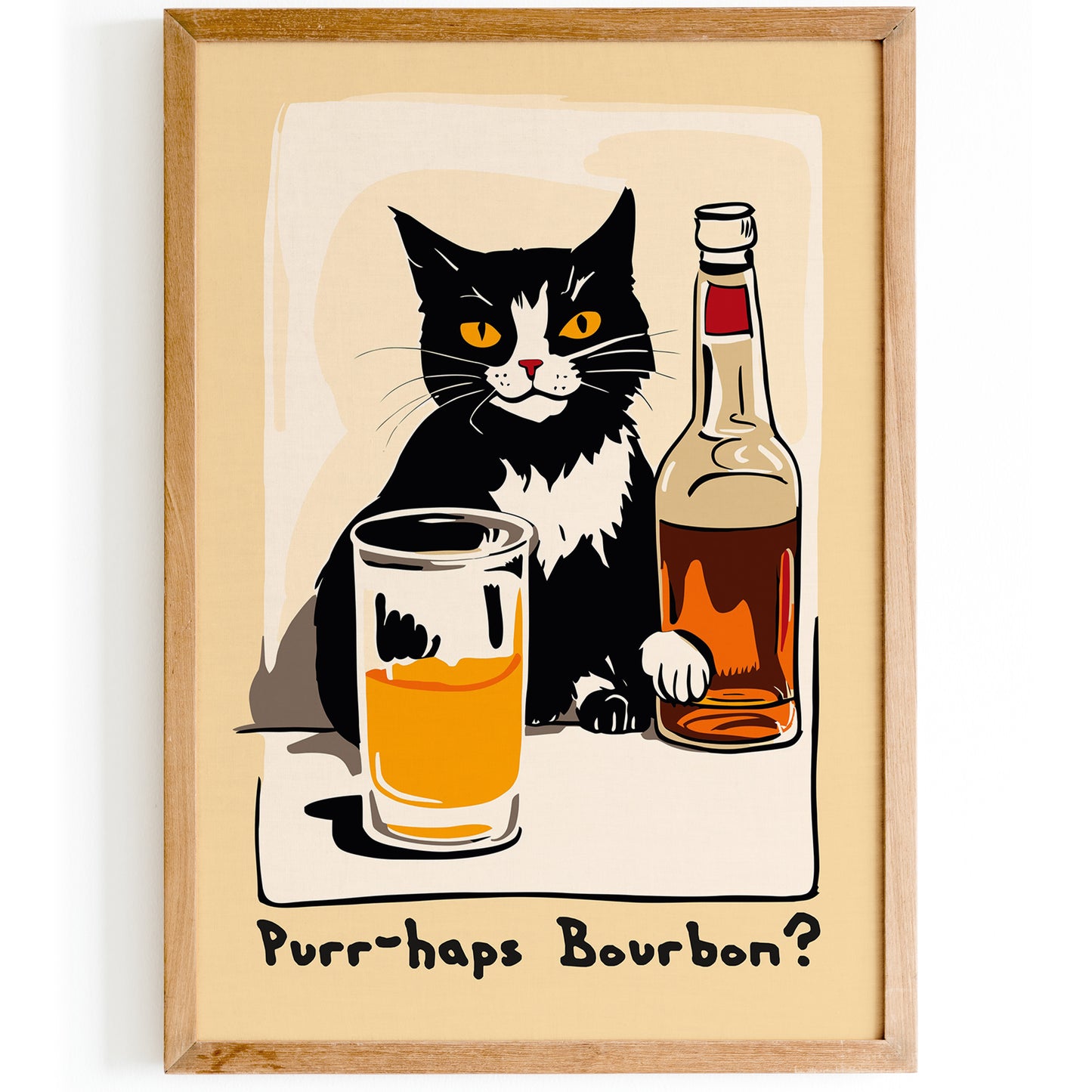 Funny Bourbon Cat Poster