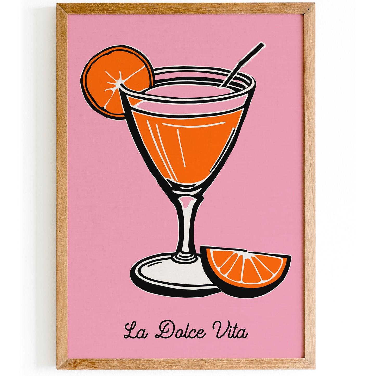 Pink Summer Poster La Dolce Vita Quote