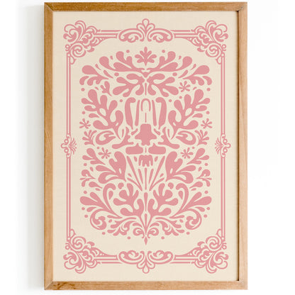 Pink Rococo Abstract Floral Print