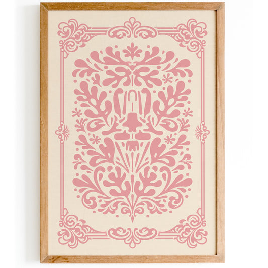 Pink Rococo Abstract Floral Print