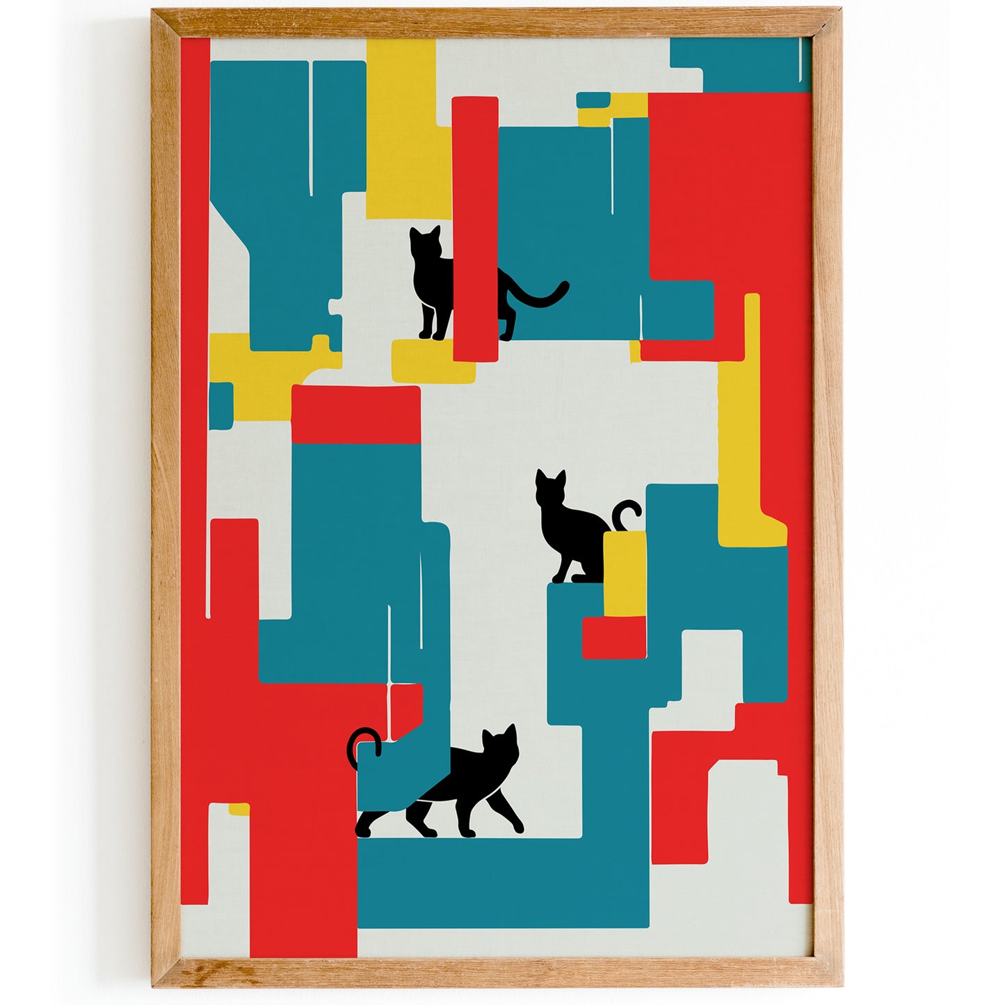 Mid-Century Modern Cats Poster