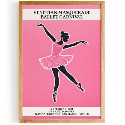 Venice Ballet - Ballerina Pink Poster