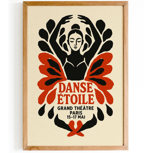 Danse Étoile Ballet Poster - French Dance Wall Art