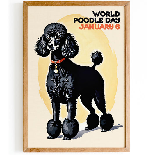 Black Poodle Artistic Poster