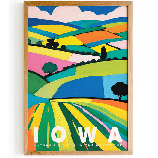 Iowa Art Print - Traditional Travel Wall Art