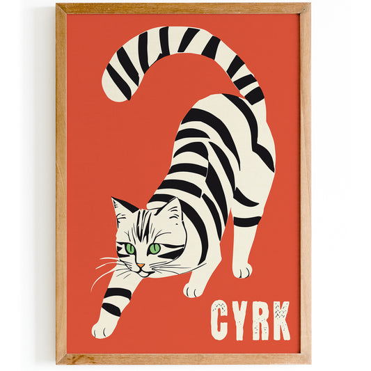 CYRK - Polish Circus Zebra Cat Poster