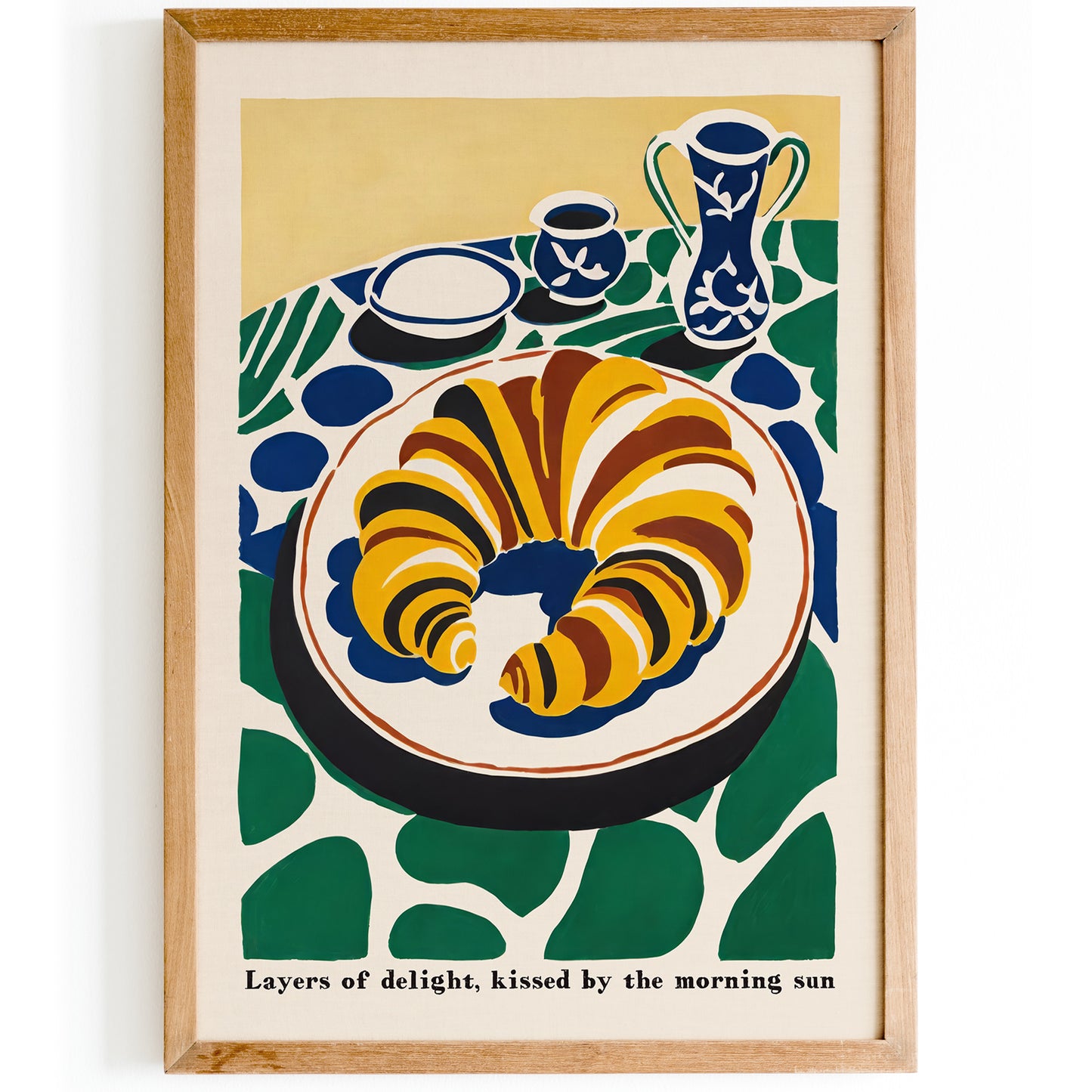 Retro Croissant French Art Print