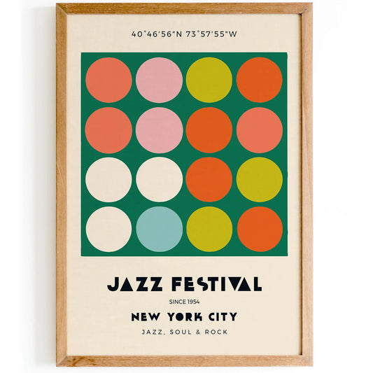 Jazz Festival NYC Poster – Central Park Vintage Wall Art