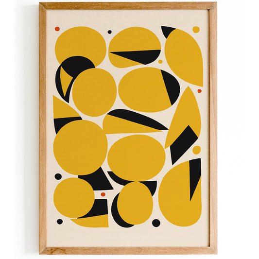 Yellow Mid Century Abstract Print 2025