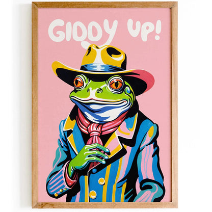 Cowboy Frog Giddy Up Wall Poster