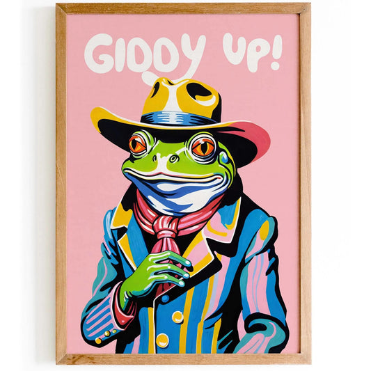 Cowboy Frog Giddy Up Wall Poster