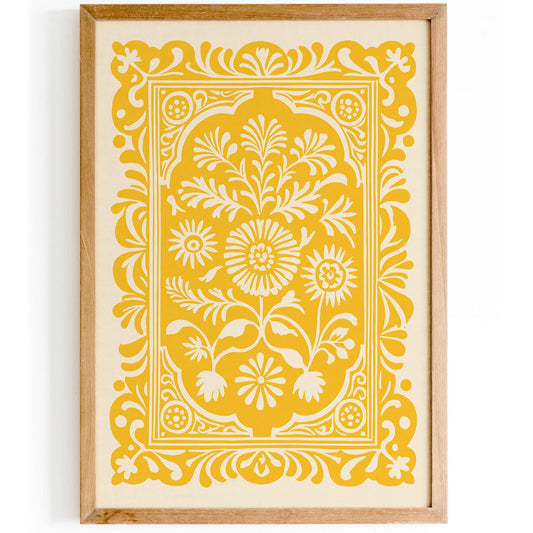 Rococo Revival Yellow Floral Art Print