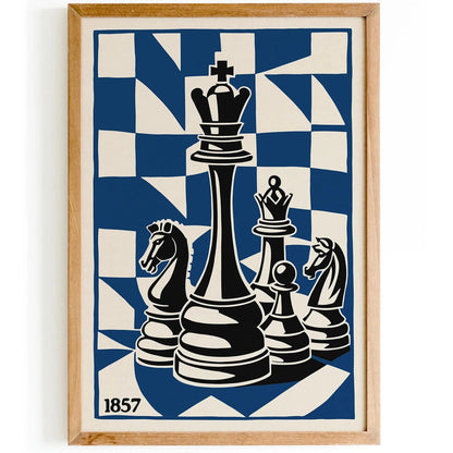 First National Championship USA 1857 Blue Poster
