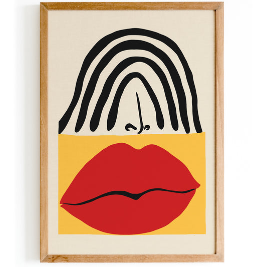 Bid Red Lips Pop Art Poster 2025