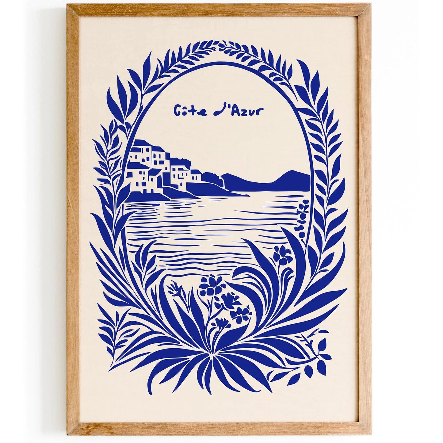 Cote d Azur French Blue Travel Art Print