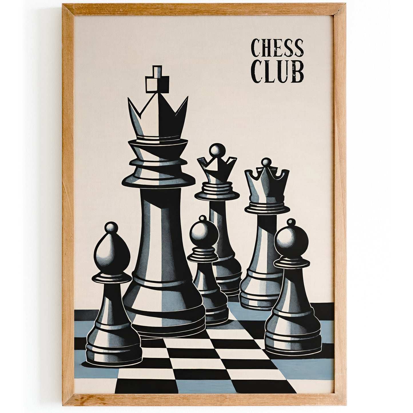 Chess Club Modern Minimalist Poster