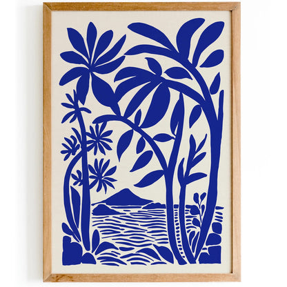 Blue Tropical Wall Art – Landscape Nature Print