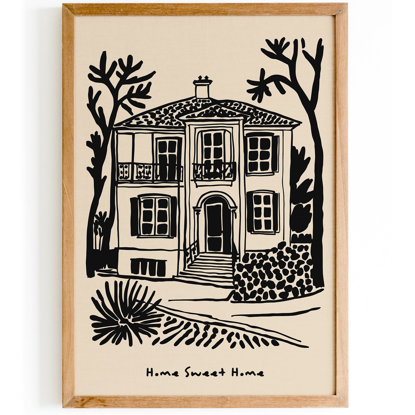 Home Sweet Home Black Ink Poster